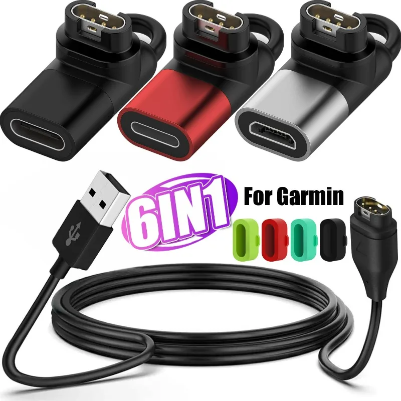 

Адаптер для часов Garmin, конвертер типа C/Micro USB/IOS, разъем для зарядки Garmin Fenix 7/7X/7S/Instinct 2 Forerunner 965/265