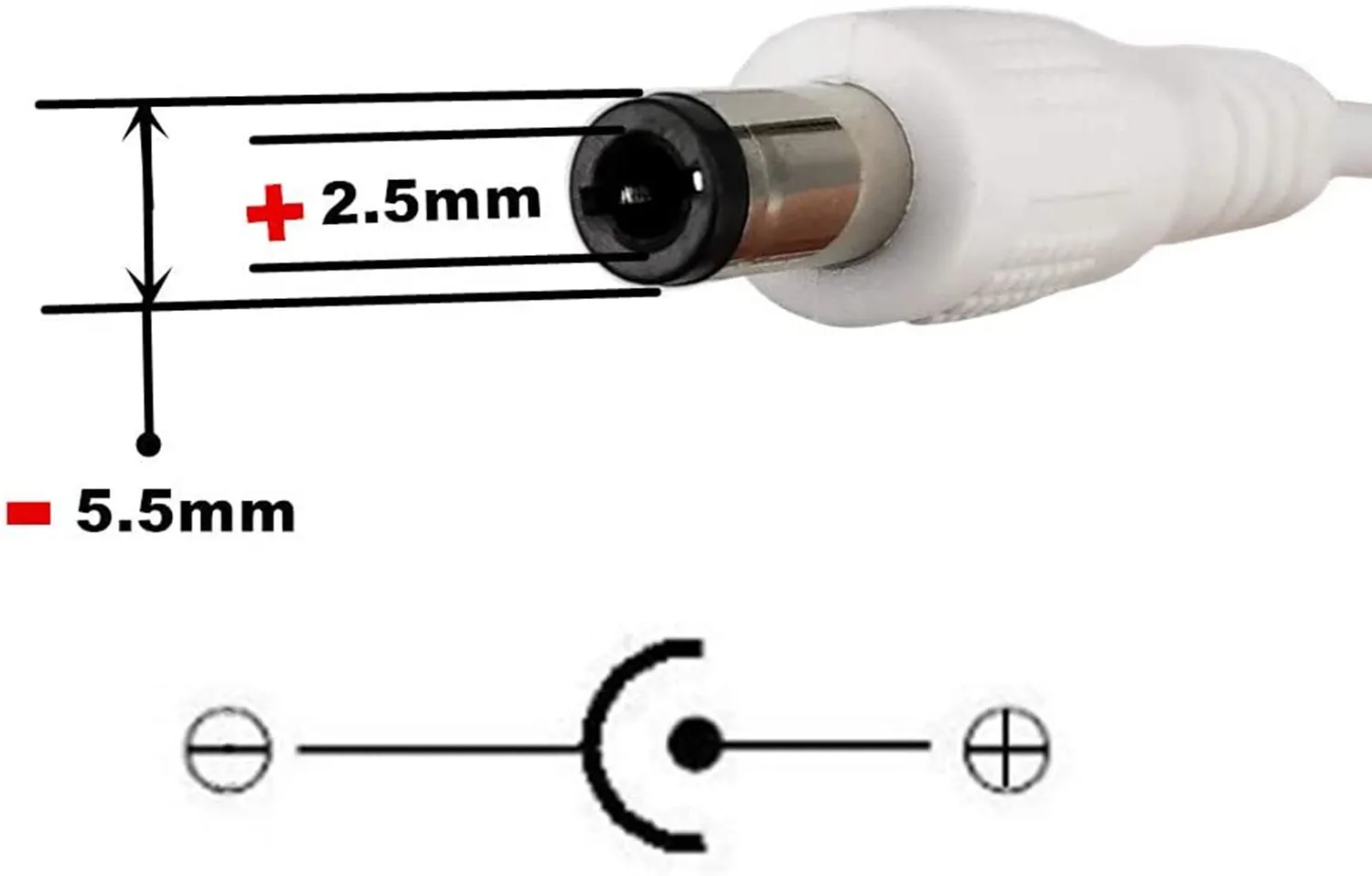 3 قطعة تمديد كابل يو إس بي إلى تيار مستمر كابل-5 فولت USB 2.0 ميناء ذكر إلى تيار مستمر 5 فولت ذكر 5.5 مللي متر x 2.5 مللي متر سلك الطاقة الأبيض 100 سنتيمتر (3.3ft)