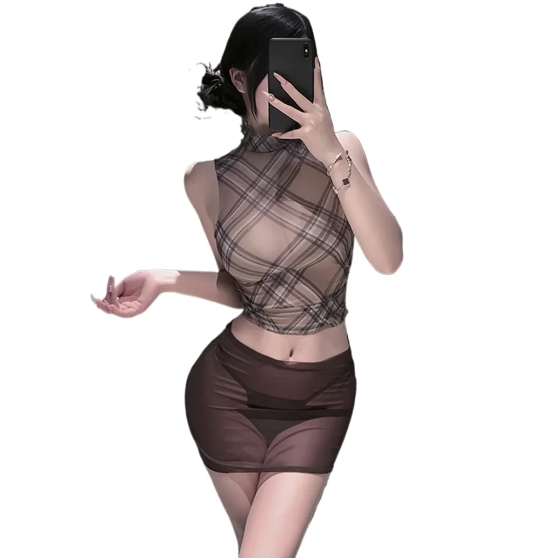 Sexy Office Secretary Cosplay Costumes Lingerie Uniform Lace Perspective Hip Wrap Skirt Nightclub Temptation Porno Sleepwear Set