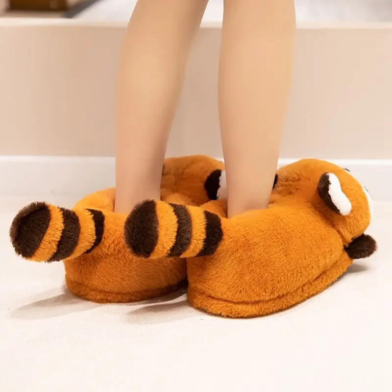 Newest Panda Stuffed Plush Slippers Women's Floppy Animal Lifelike Shoes Fuzzy Home Slides Slipper Woman Winter Warm Floor Shoes