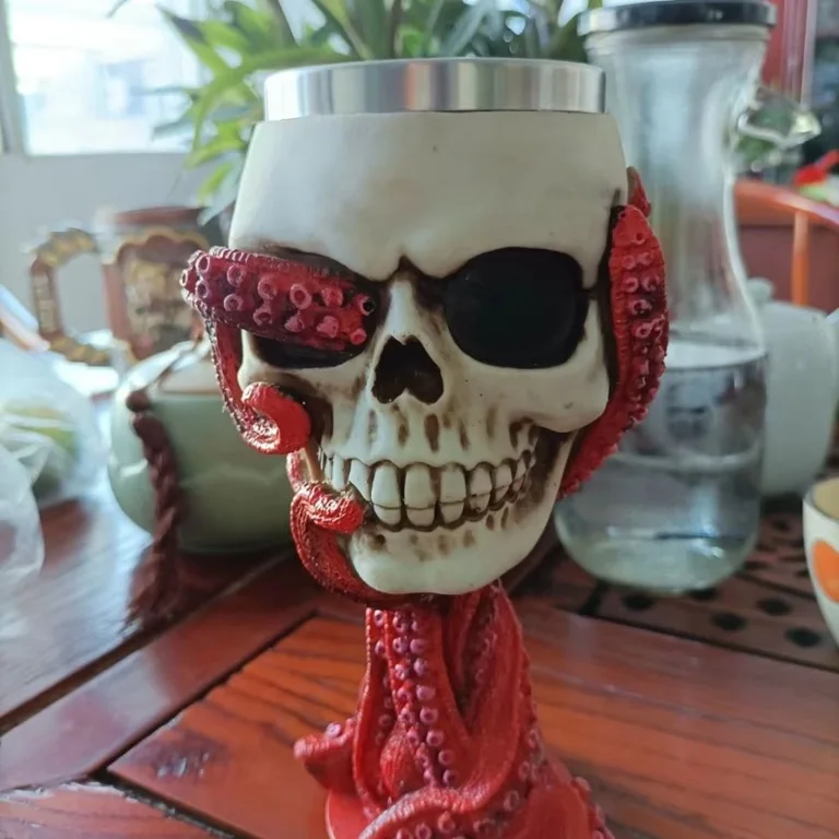 Octopus skull quirky alien mug Halloween stainless steel beer cup