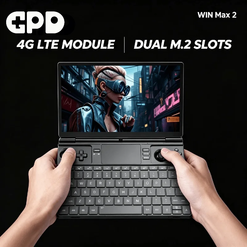 Mini Laptop para Juegos GPD 2026 WIN Max 2, AMD Ryzen AI 9 HX 370, 32GB RAM, Disco Duro SSD de 2TB, LPDDR5, Notebook Pro Max