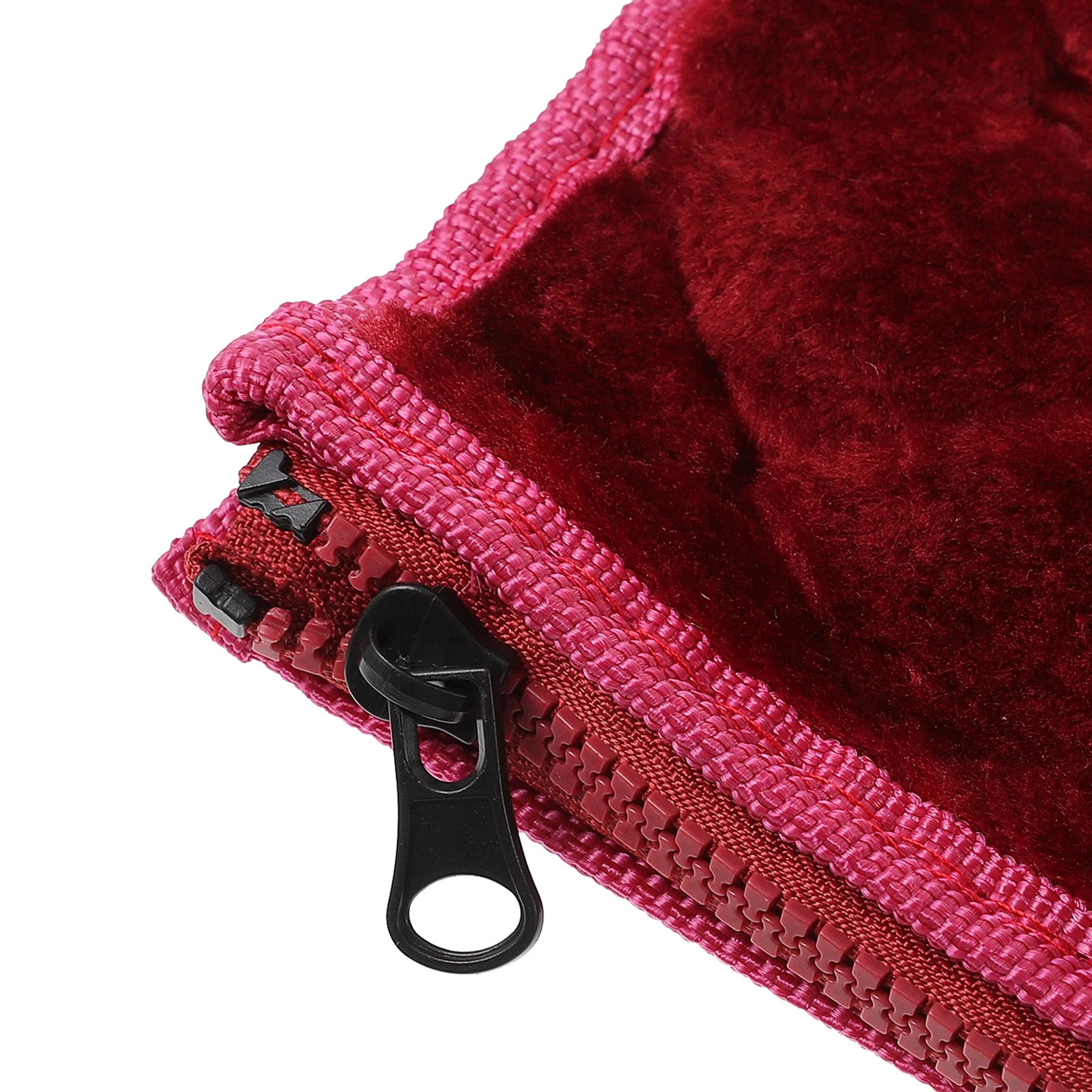 

1Pc Zipper Toilet Seat Cover Cushion Thick Wine Red Winter Warm Portable Reusable