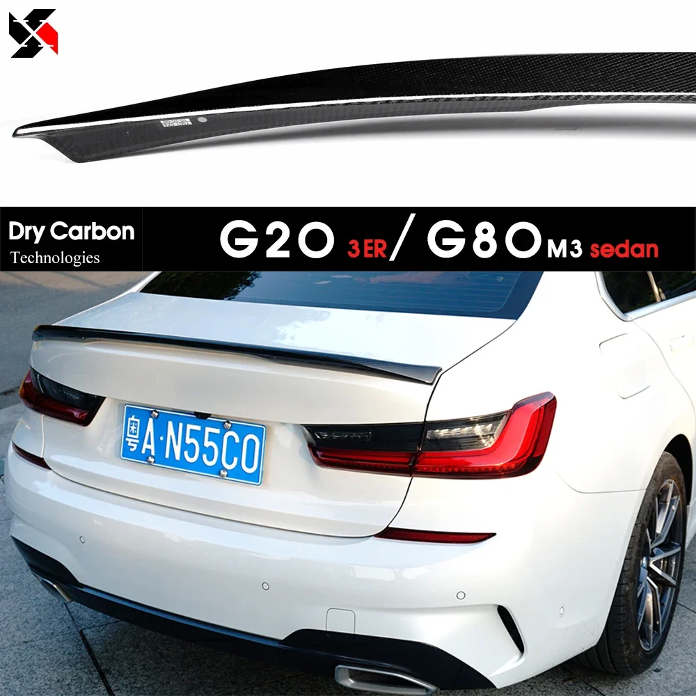 Dry Carbon Workmanship Carbon Fiber Rear Lid Spoiler Deck Wing for BMW 3 Series Sedan G20 & M3 G80 2019 - 2025