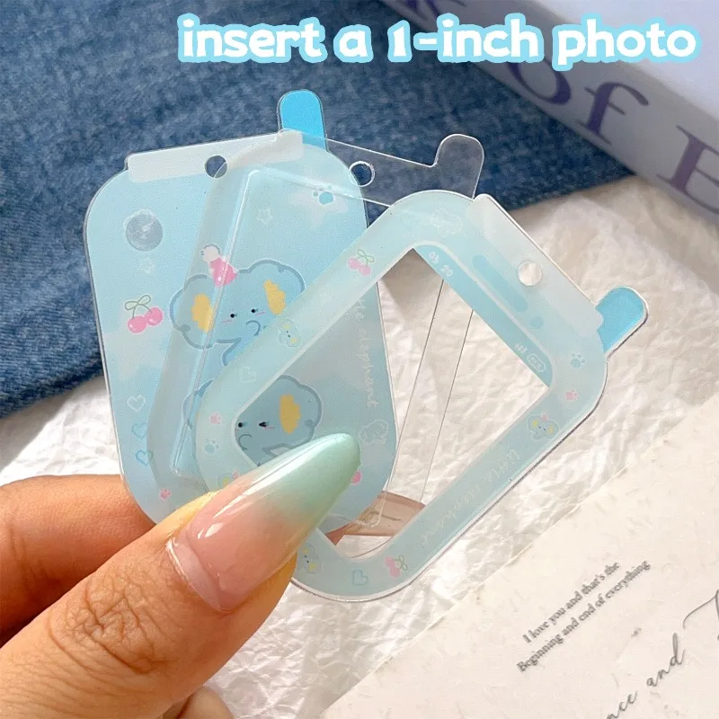 الاكريليك الشريحة إطار صور المفاتيح غطاء بطاقة الصور 1 بوصة المشاهير K-pop حامل صور لطيف الملحقات المنظم مع سلاسل #2