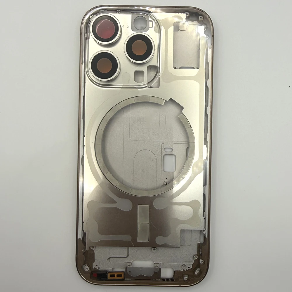 Complete Housing Replacement Assembly For iPhone 16 Pro 16 Pro Max Middle Frame With Transparent Back Glass Panel +Side Buttons