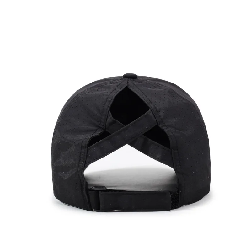 Neue Sommer-Baseballkappe für Damen mit Kreuzband für Pferdeschwanz, Leichte Schnelltrocknende Atmungsaktive Sonnenhut – Detail 5