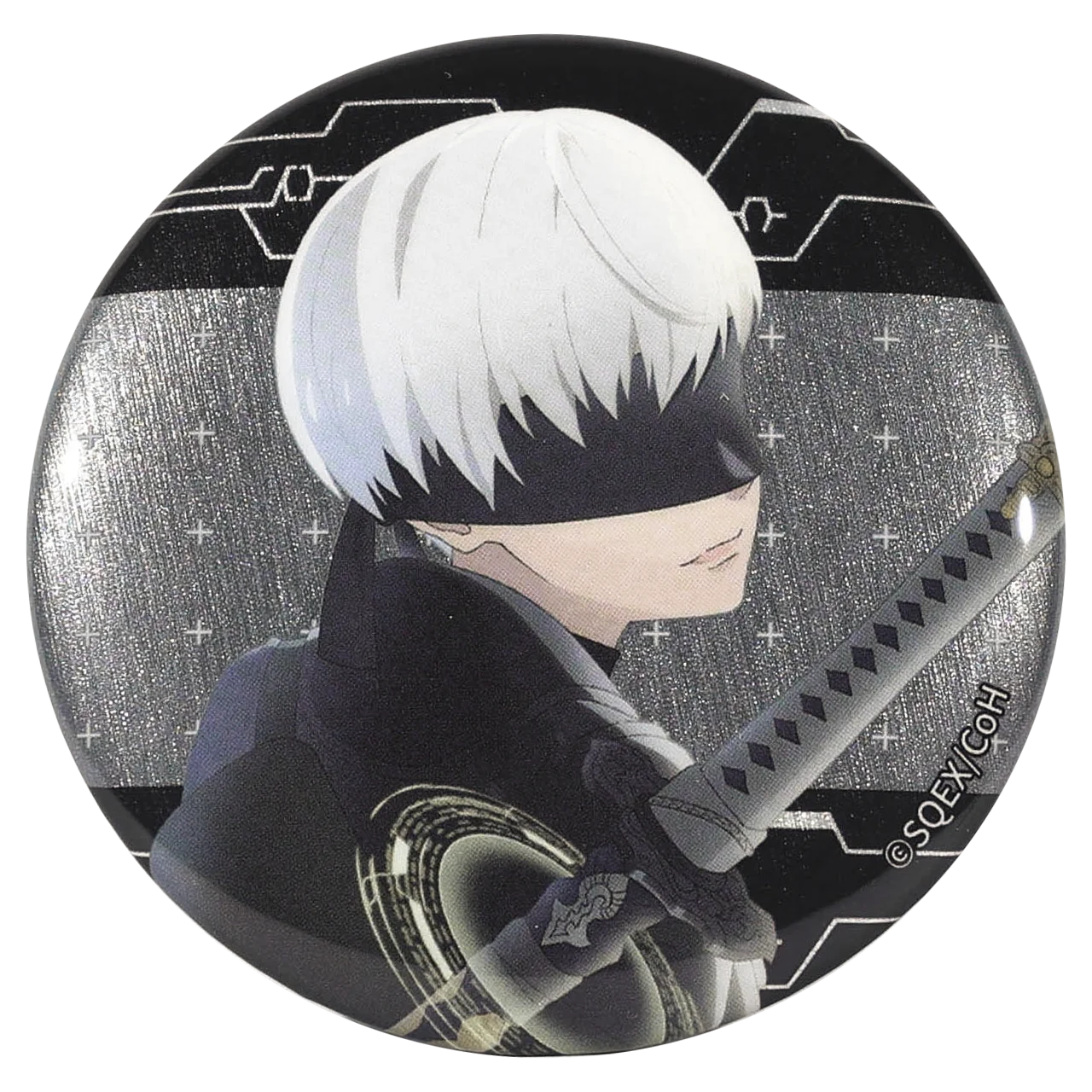 Gioco 58mm NieR Automata YoRHa No. Spilla in banda stagnata SPTE con distintivo per COSTUME cosplay di 2 tipi B S ﻿   Prop Gilf