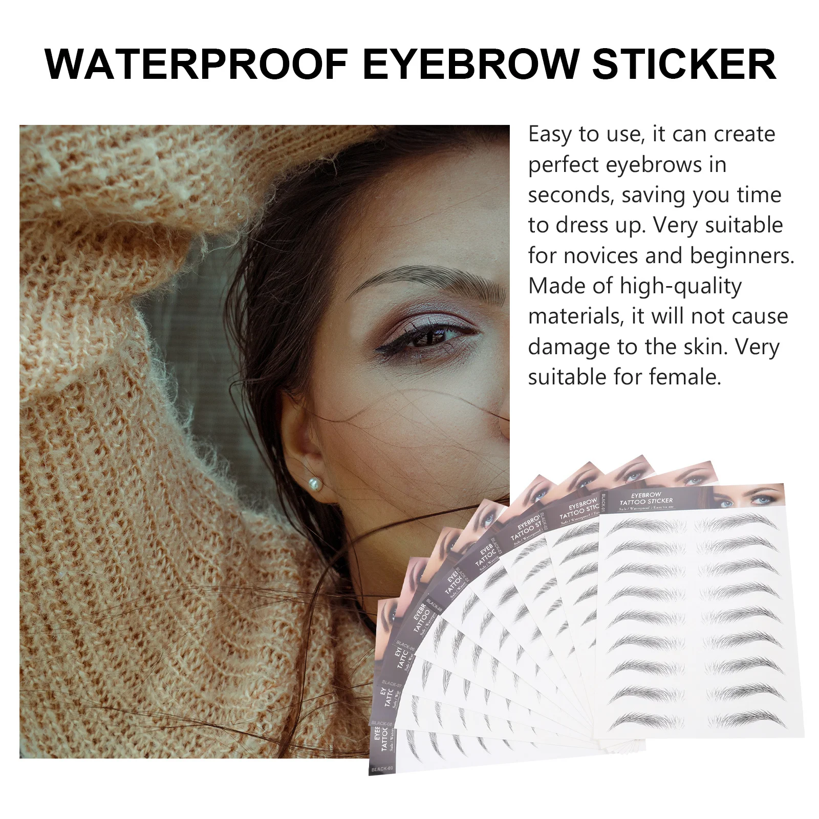 ملصقات الحاجب 6D تشبه الشعر مقاوم للماء الوشم الحاجب المؤقت للحواجب المتناثرة Patchy قابلة لإعادة الاستخدام ماكياج أداة الحاجب كاذبة #5
