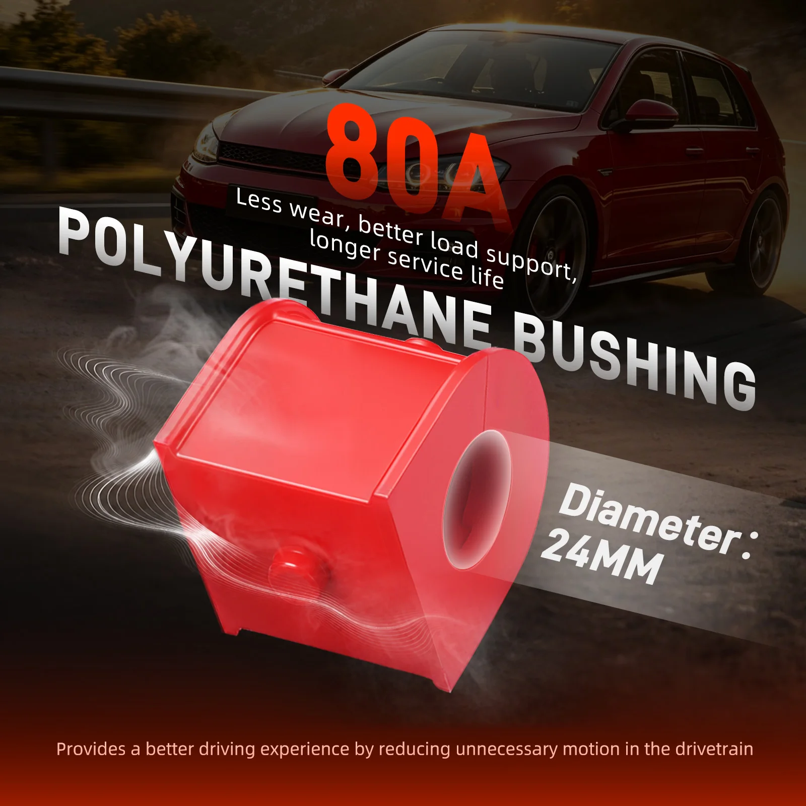 Front Anti Roll Bar Mount w/80A Polyurethane Bushing for Audi A3 S3 RS3 8V, for VW Golf 7.5 GTI, Replace 5Q0411303N,5Q0411303AA