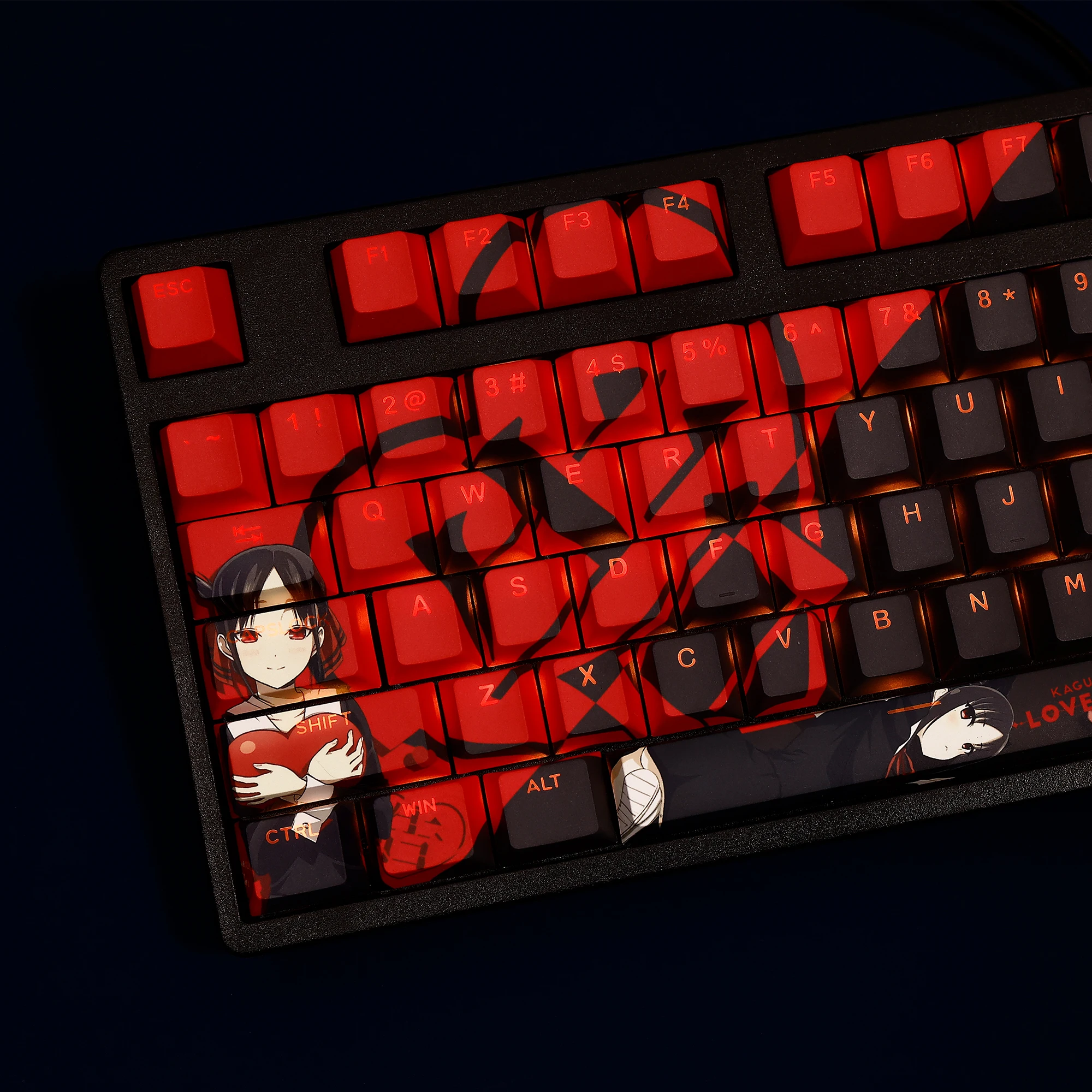 Shinomiya Kaguya 108 Key Cap Key Cover Love Is War PBT DYE Sublimation Cherry MX Cross Axis Switch Keycap Mechanical Keyboard