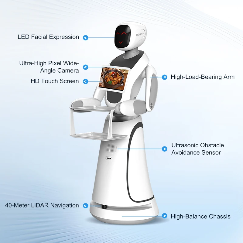 Multi Scenario Customization and Fast Charging Hotel Automatic Delivery Restaurant Waiter Robot