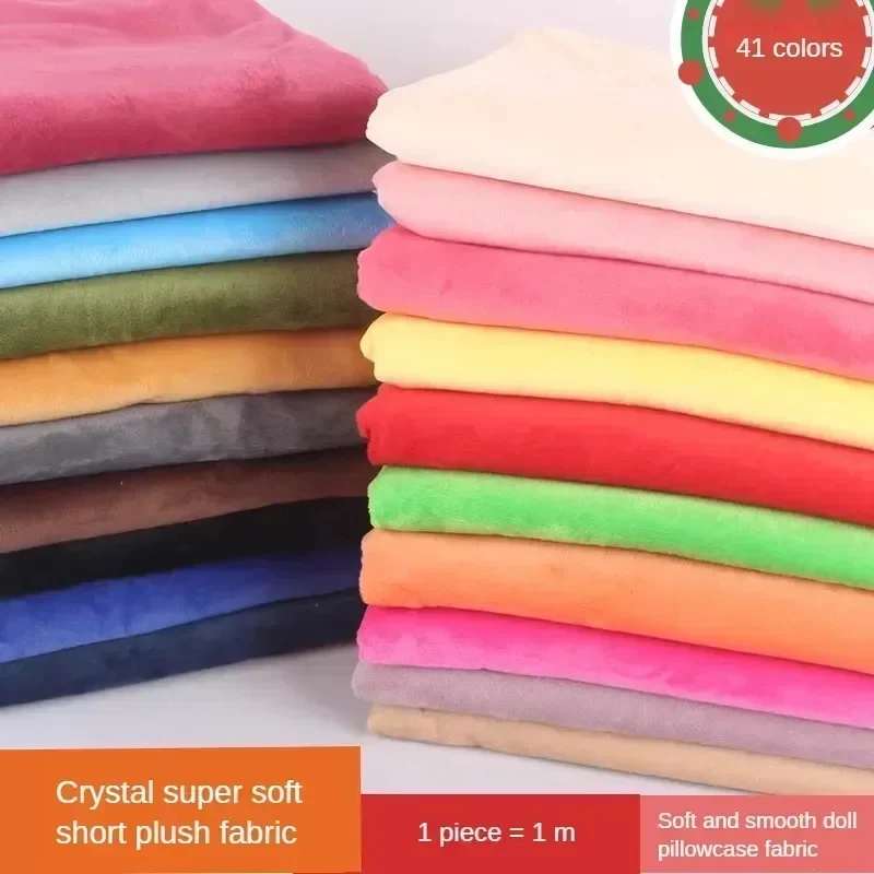 

Soft Thin Short Plush Fabric Elastic By The Meter for Needlework Doll Pillowcases Clothes Toys Diy Sewing Cloth Soft Smooth Red