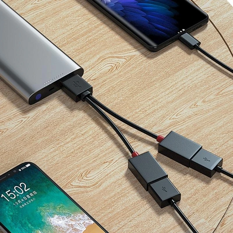 090F Bộ chia USB Y Cáp 1 nam đến 2 Bộ chuyển đổi bộ chuyển đổi dây mở rộng của nam