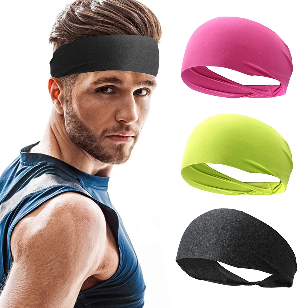 Running Fitness Sweatband Non-Slip Hair Bandage Quick Dry Forehead Sweatband High-Elastic for Jogging Fitness Cycling Basketball