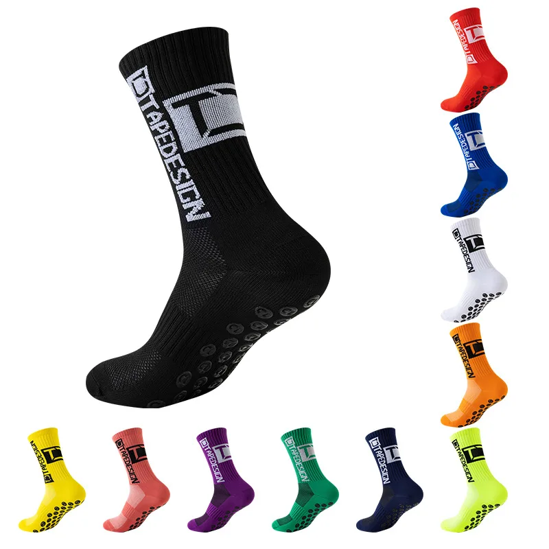 

TC Silicone Non Slip Football Socks Running Outdoor Basketball Socks Gym Training Sports Mid Calf Socks