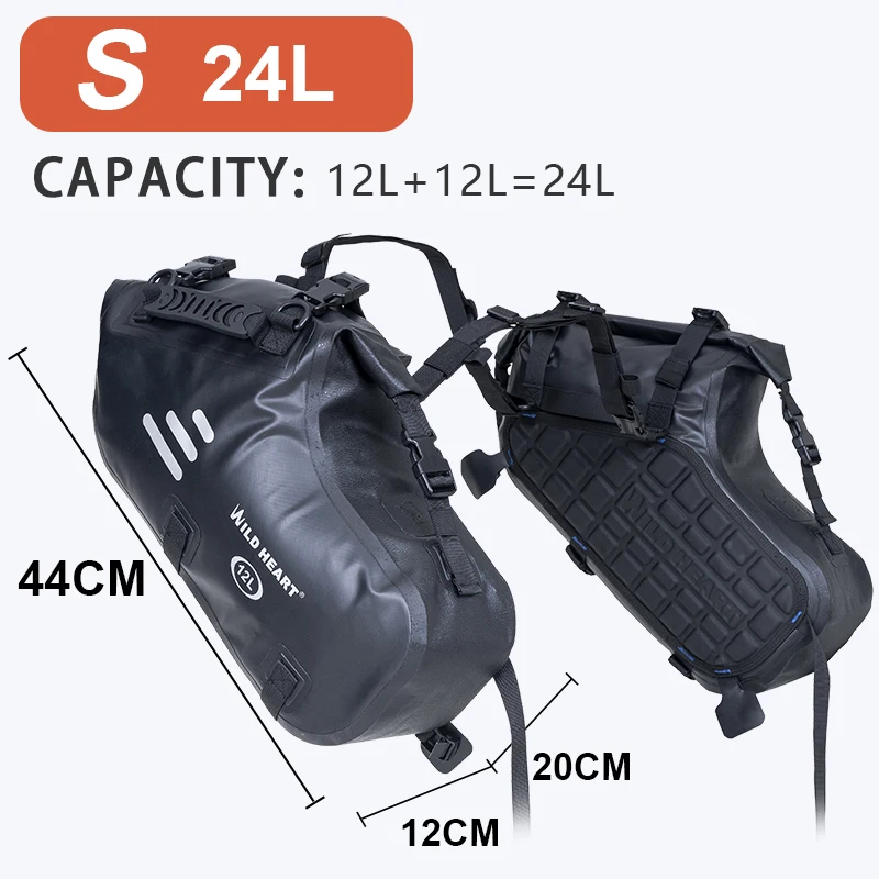 Motortas 100% Waterdicht 24L/36L/50L Grote Capaciteit 2 Stuks Motorfiets Zadel Zijtas Universele Pasvorm Motorfiets Fietstas