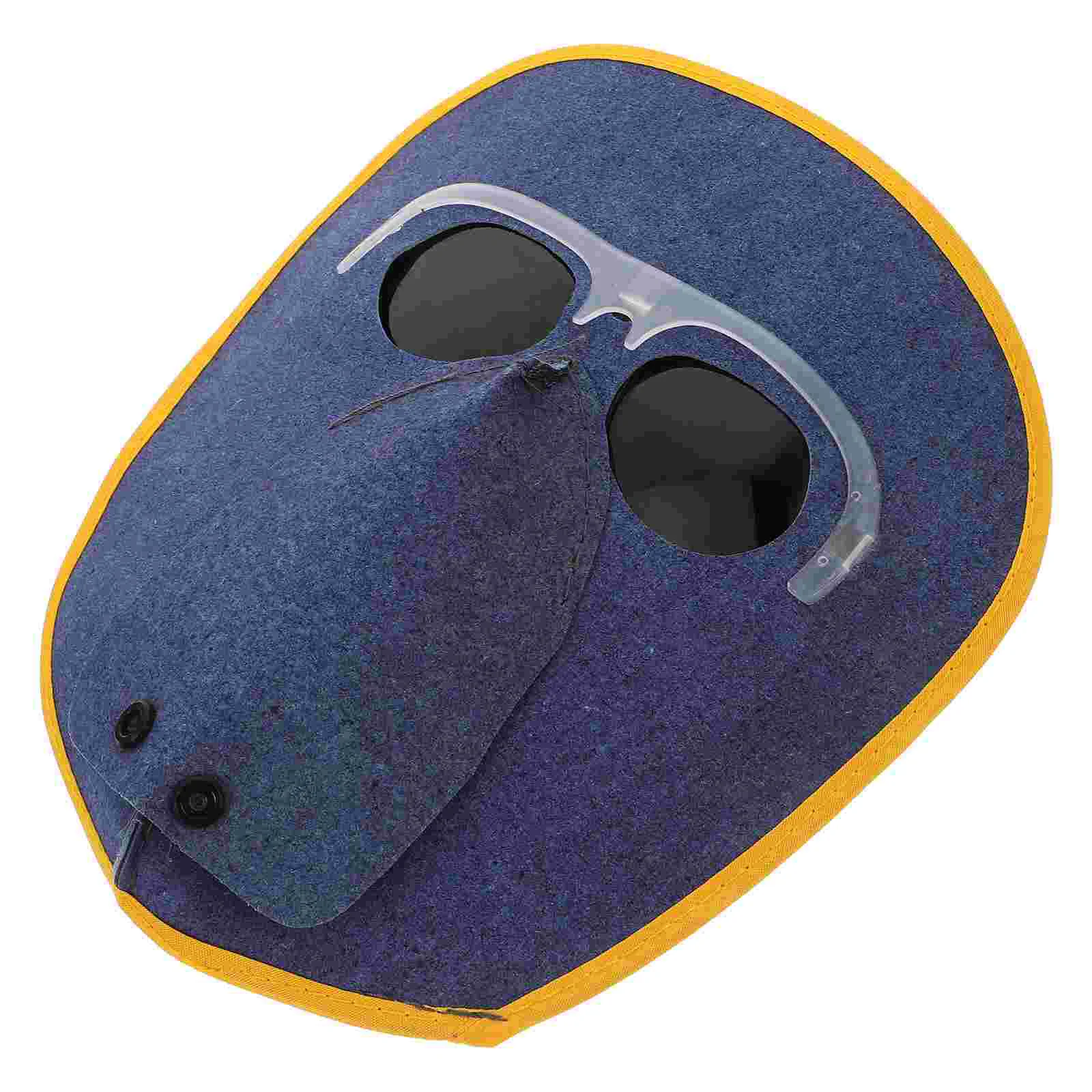 Máscara de soldadura con gafas, máscara de trabajo de soldadura de piel de vaca, protección de soldadura ajustable, para el lugar de trabajo de soldadura, 2 uds.
