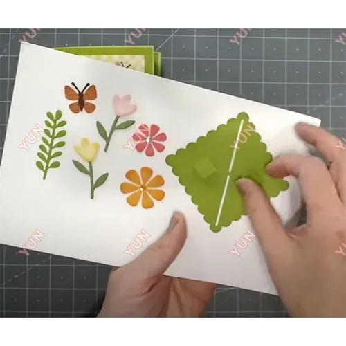 Karen Jan.2025 전체 출시 클리어 스탬프 또는 금속 컷 다이 트리플 플랫폼 팝업 생일 축하 DIY 카드 스크랩북 수제 