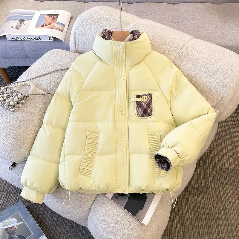 Abrigo de algodón acolchado ort para mujer, abrigo de algodón con cuello levantado, nuevo diseño de invierno, ropa de abrigo pequeña con sentido