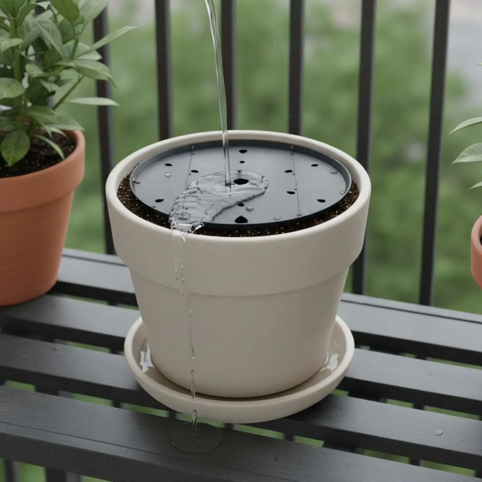 Flower Pot Drainage Liner Prevents Root Decay Pot Drainage Insert Gardening Supply Assemblable for Gardeners, Balcony, Patio view 2
