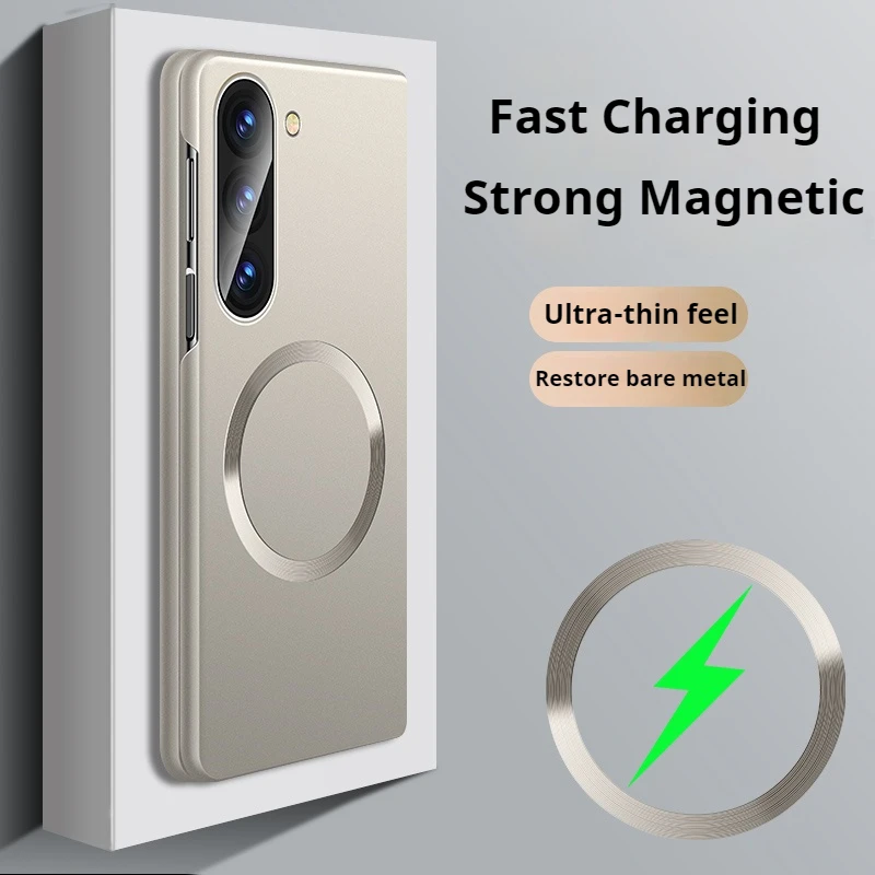 Ultra Thin Matte Metallic Paint for Magsafe Cases for Samsung Galaxy Z Fold 8 Ultra 7 6 5 4 Magnetic Wireless Charge Hard Cover