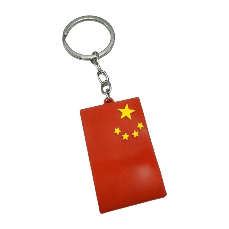 W89C KEQUITA PATRIÓNICO FLAVES NACIONAS NACIONAS CHINAS KEYCHAIN ​​PLATAMENTE CORAZÓN DEL CORAZÓN