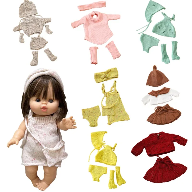

13.39inch Reborn Baby Doll Clothes for Cute Sweater Dress Pleated Skirt Doll Accessories For 34cm DIY Dress Set Doll Accessories