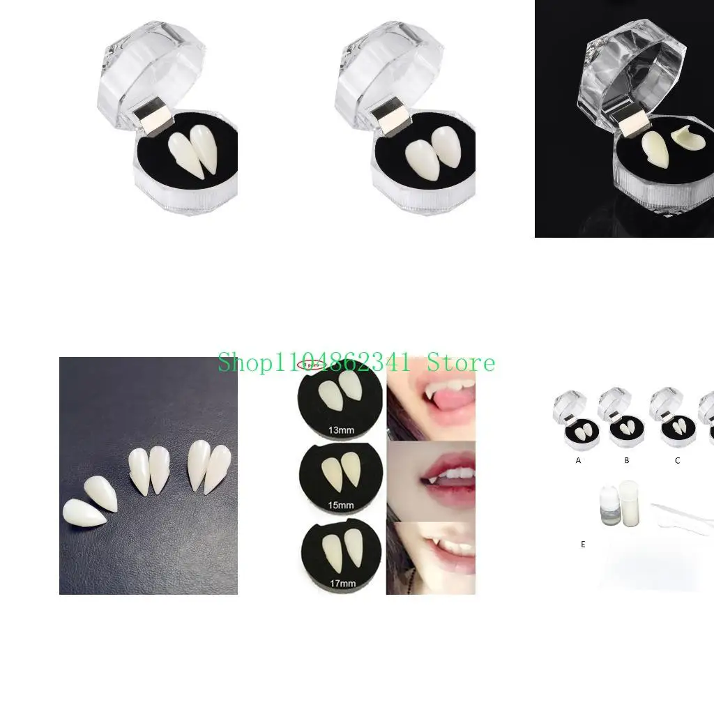 5asd 1 cặp cho răng giả răng nanh Đạo cụ răng giả Đạo cụ Halloween Party Dec