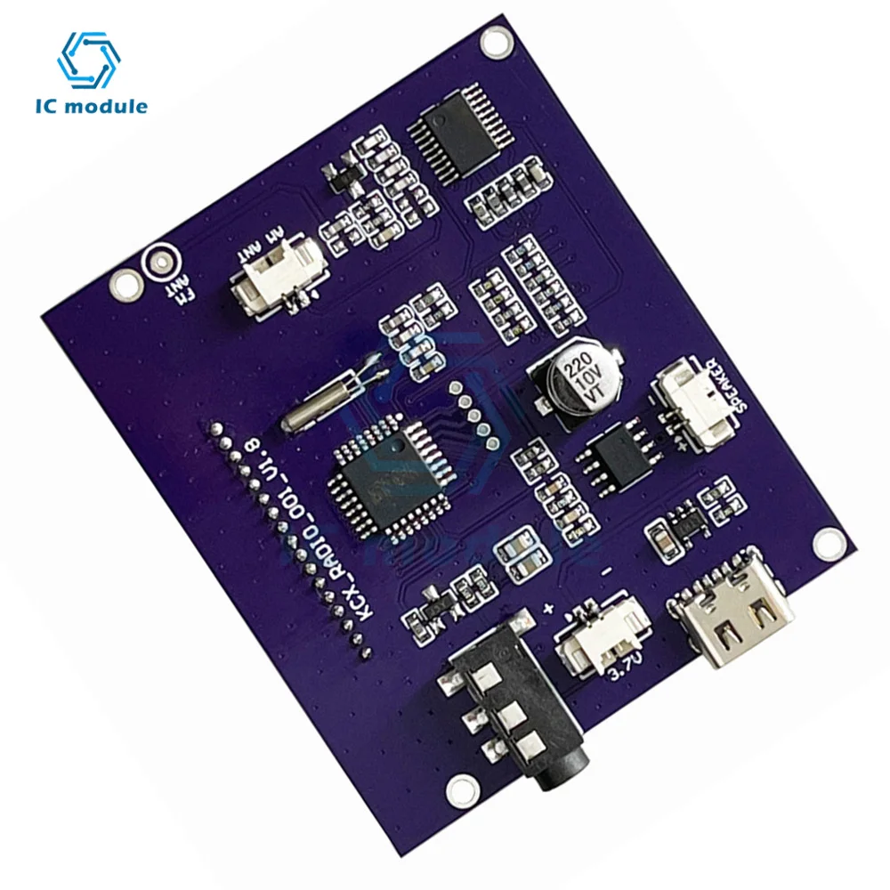 DIY Wireless FM Radio Receiver Module 87.0MHz-108.0MHz Frequency Modulation Digital Radio Transmitter Board with LCD Display