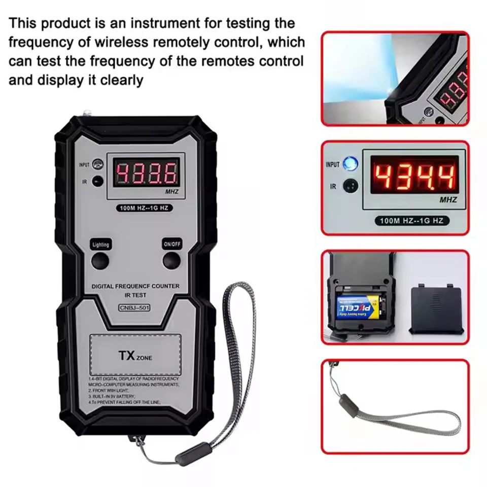 Digital Electronic Remote Control Tester Tools Car IR Infrared Frequency Range 10-1000MHZ Car Key Frequency Tester LS-1