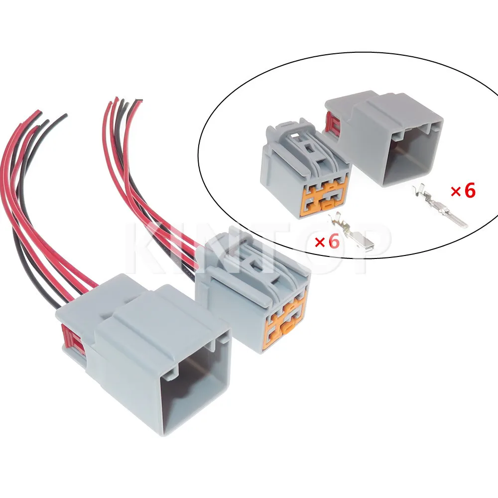 

1 Set 6 Pins 2.8 Series AC Assembly Car Socket Auto Cable Harness Plastic Housing Plug 7282-6466-40 7283-6466-40