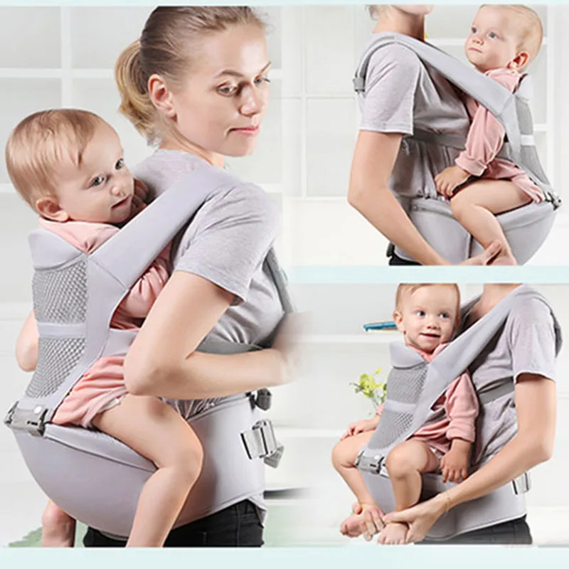 Sac à dos ergonomique pour bébé de 0 à 48 mois, avec siège de hanche pour nouveau-né, écharpe enveloppante multifonction, tabouret de taille kangourou