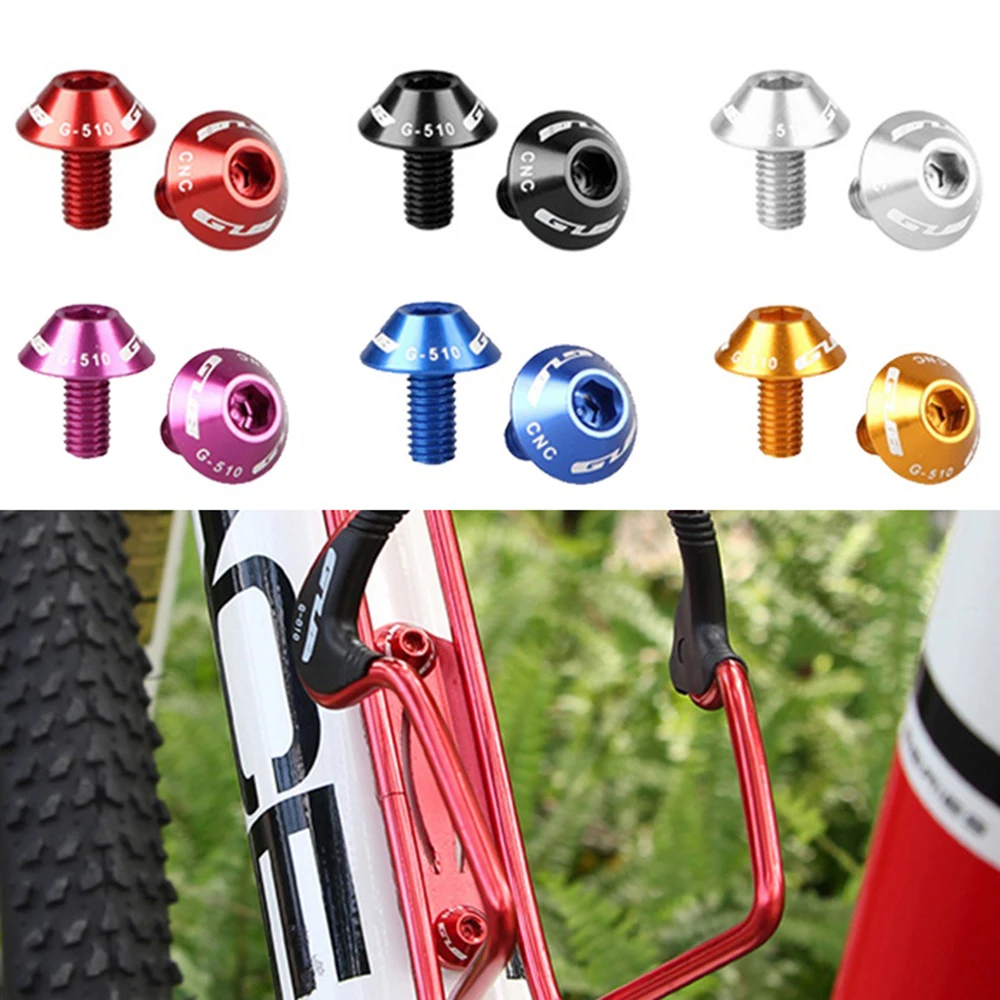 AliExpress RISK 2pcs Aluminum Bicycle Bottle Cage Bolts 12mm Screw Bike Water Bottle Holder Mount Screws MTB Vtt Road Cycling Accessories 6 Colo