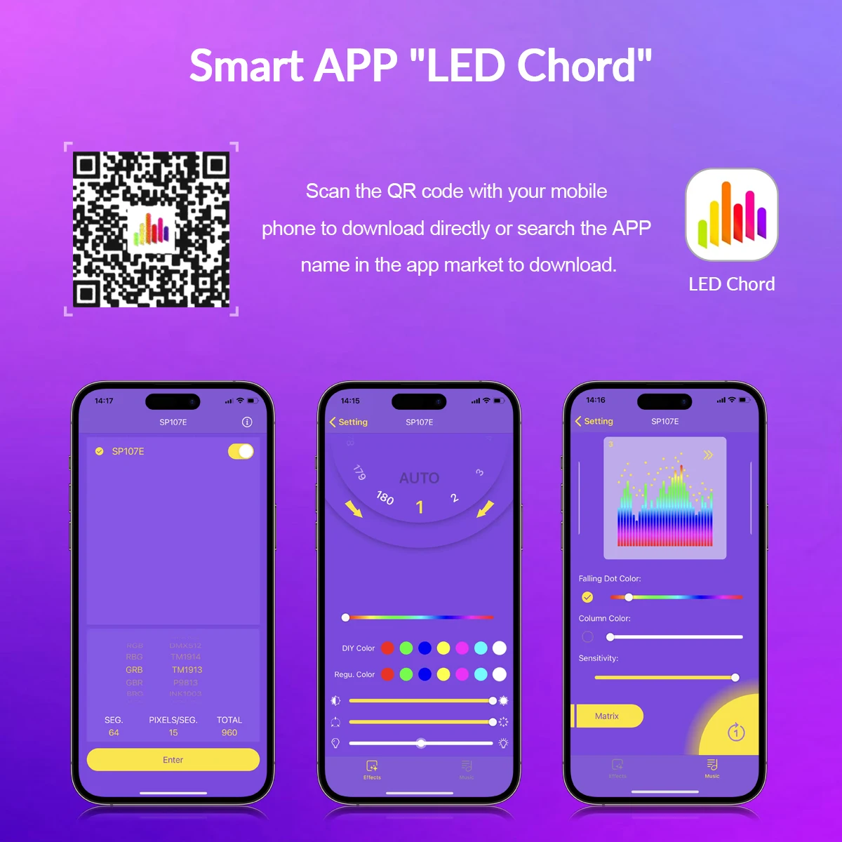 DC5V WS2812B LED Strip Light 160LEDs/M Individually Addressable Smart RGBIC Pixels LED Light With BT SP107E Music APP Controller