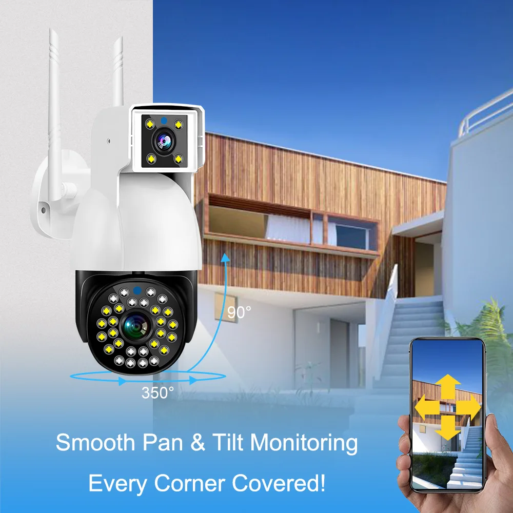 4MP 1080P V380 APP Full Color Wireless PTZ IP Dome Camera AI Humanoid Detection Home Security CCTV Intercom Baby Monitor