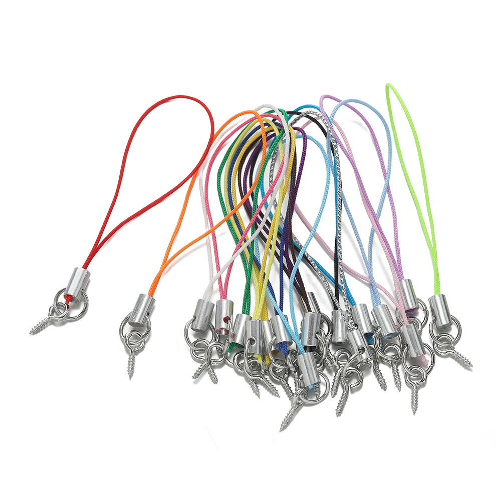 

20/50pcs Lanyard Lariat Strap Cord With Eye Pins Screw Colour Strap Charm Cord Rope Keychains Hooks Mobile Phone DIY Accessories
