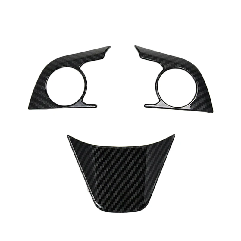 ABS Matte Carbon Fiber Style Red Color Car Accessories Steering Wheel Button Cover Trim Fit For Toyota Avalon XX50 2018-2024 view 4