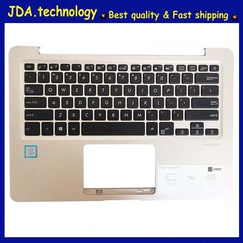 MEIARROW     New/org For Asus X411 X411UA X411U S4000U S4000UA S4000V S4200U Series Palmret US Keyboard upper cover C shell Gold