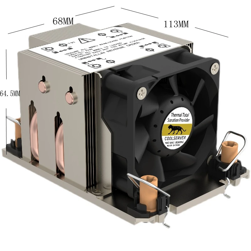 Socket LGA4189 CPU Cooler 2U 270W M83 Heat Sink Side-blown Fan 4 Heat Pipes Copper Base Radiator for X12DAI