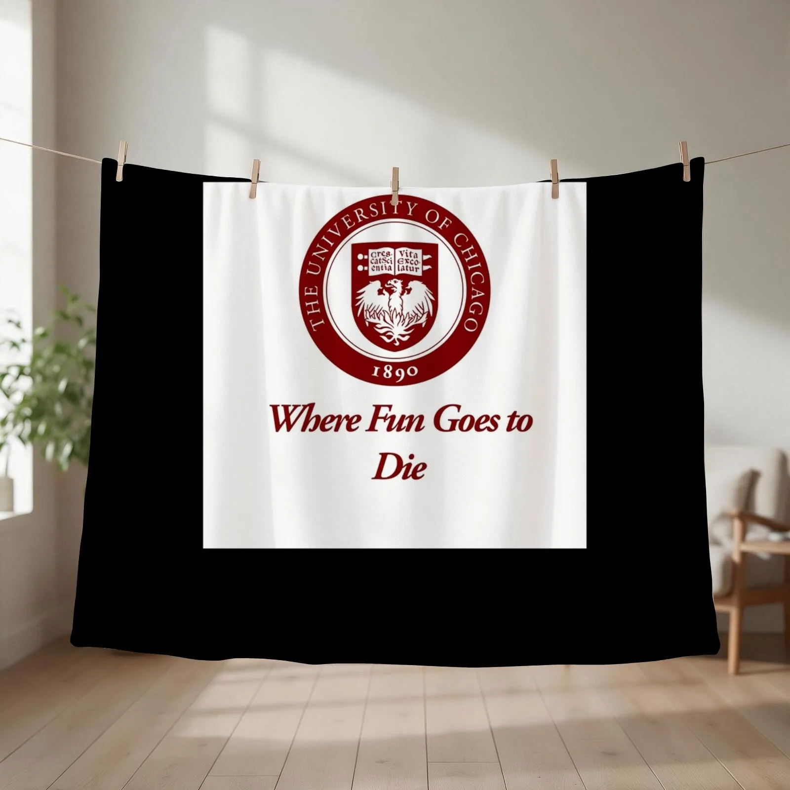 The University of Chicago Where Fun Goes to Die Classic Throw Blanket couch cozy soft plush fuzzy picnic outdoor blanket