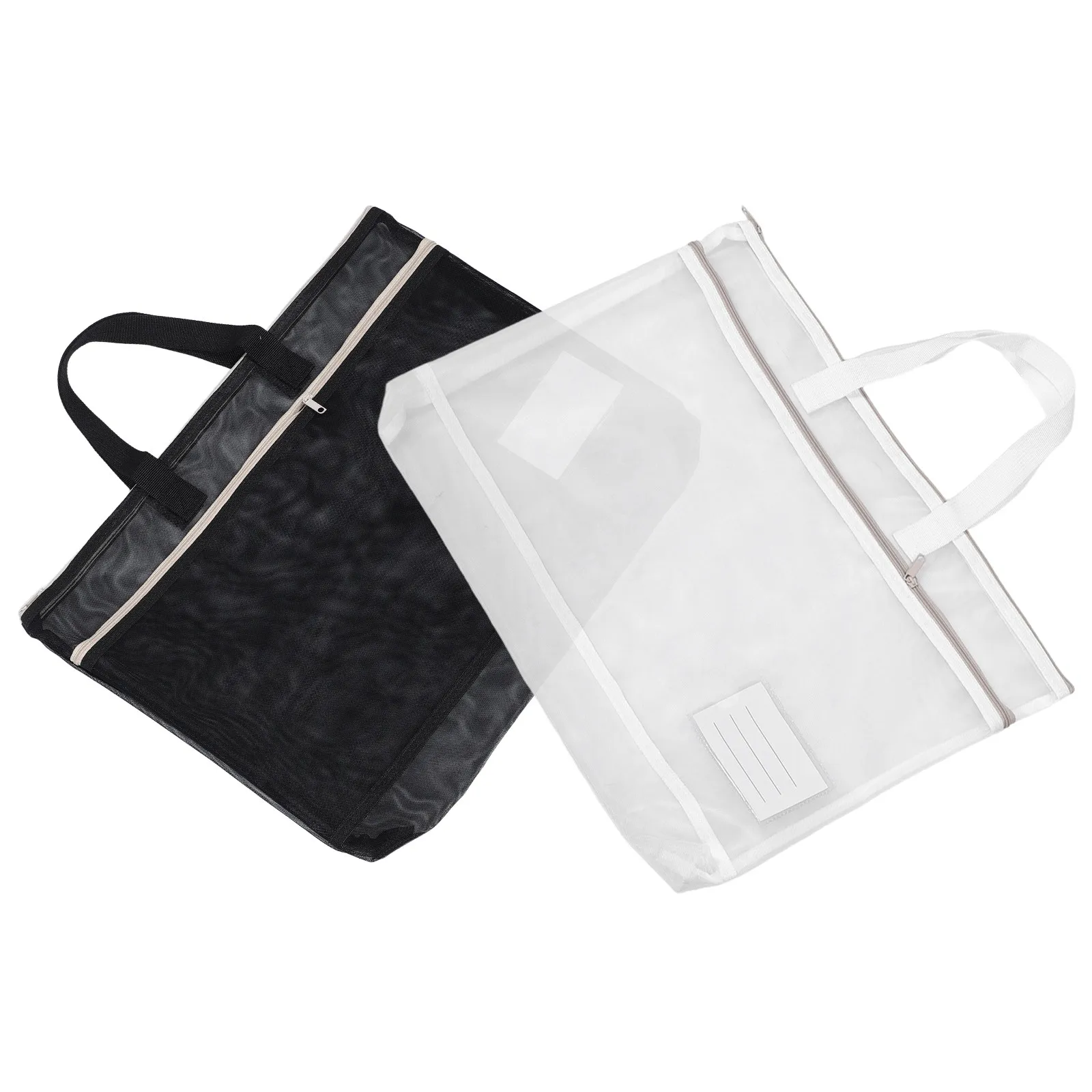 2pcs-portable-a3-document-bag-large-capacity-zipper-nylon-mesh-art-portfolio-handle-storage-organizer-travel-office-supplies