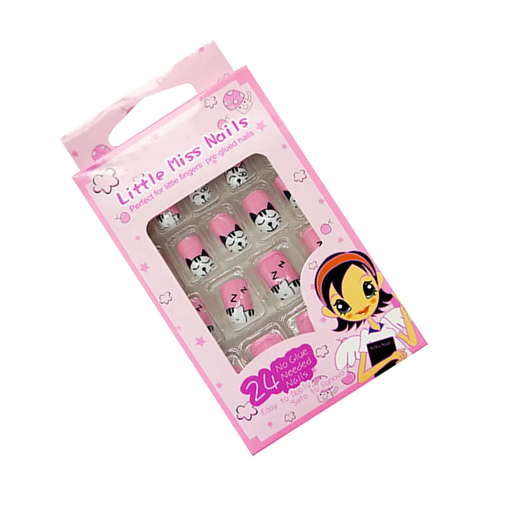 

Искусственные накладные ногти для детей с мультяшными рисунками