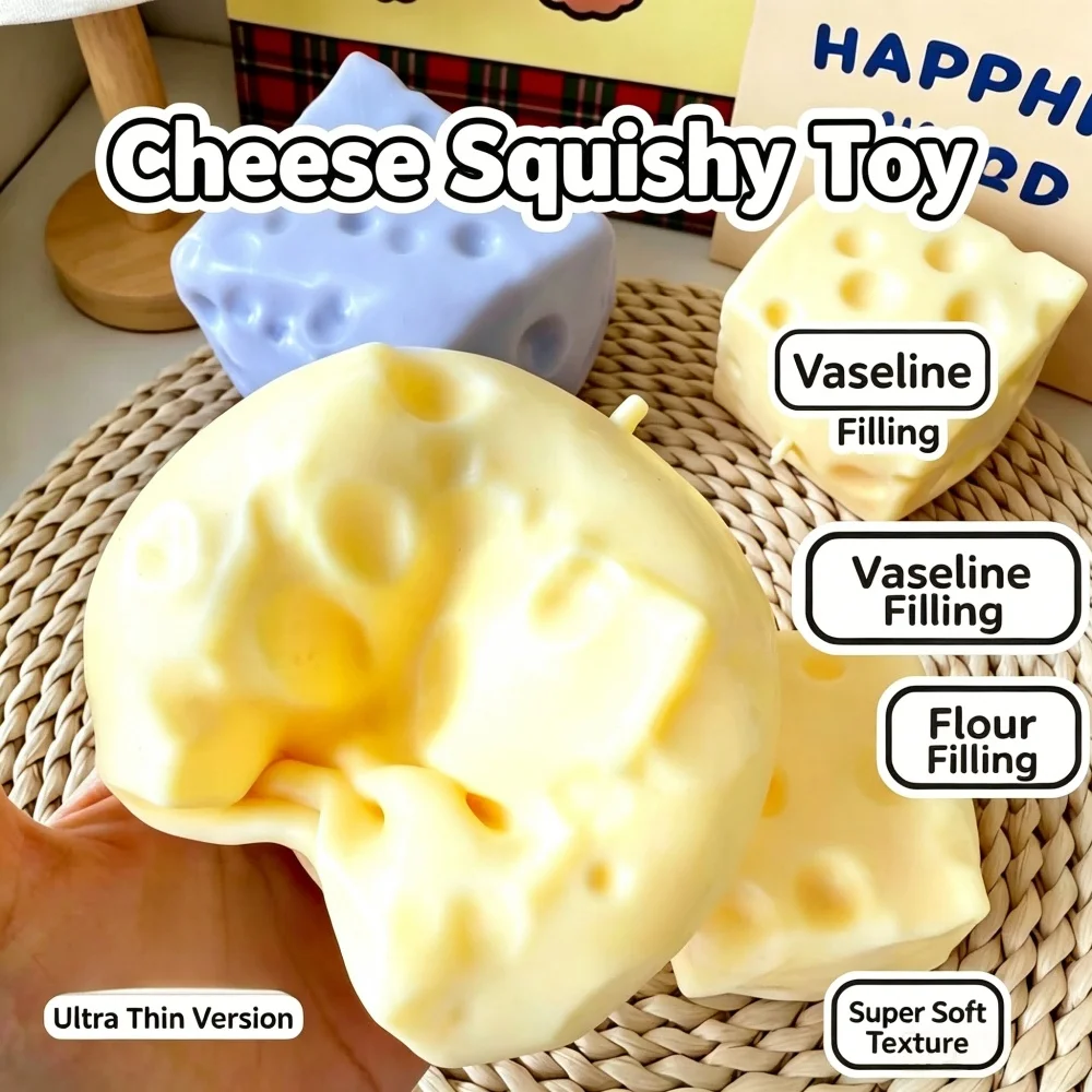 1pc Soft Squishable Prop - Light Yellow Cheese, Coconut Oil Cream Cheese Filling, Silent Squeeze Stress Relief Prop, Suitable Fo