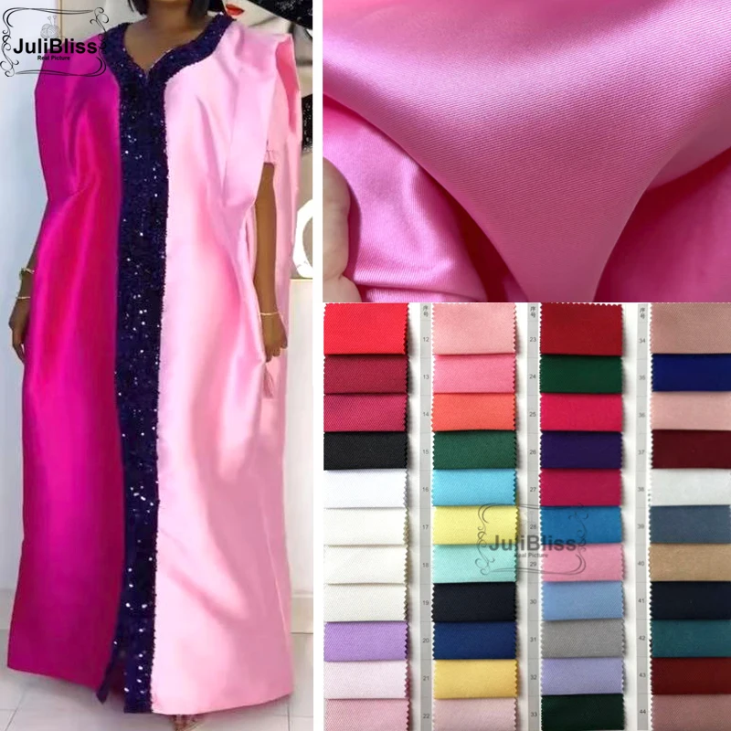 

Роскошная ткань Mikado для женщин, платье Agbada, длинный макси-кафтан, бубу, саржевая атласная ткань, изготовление платьев, несколько цветов, от ярдов