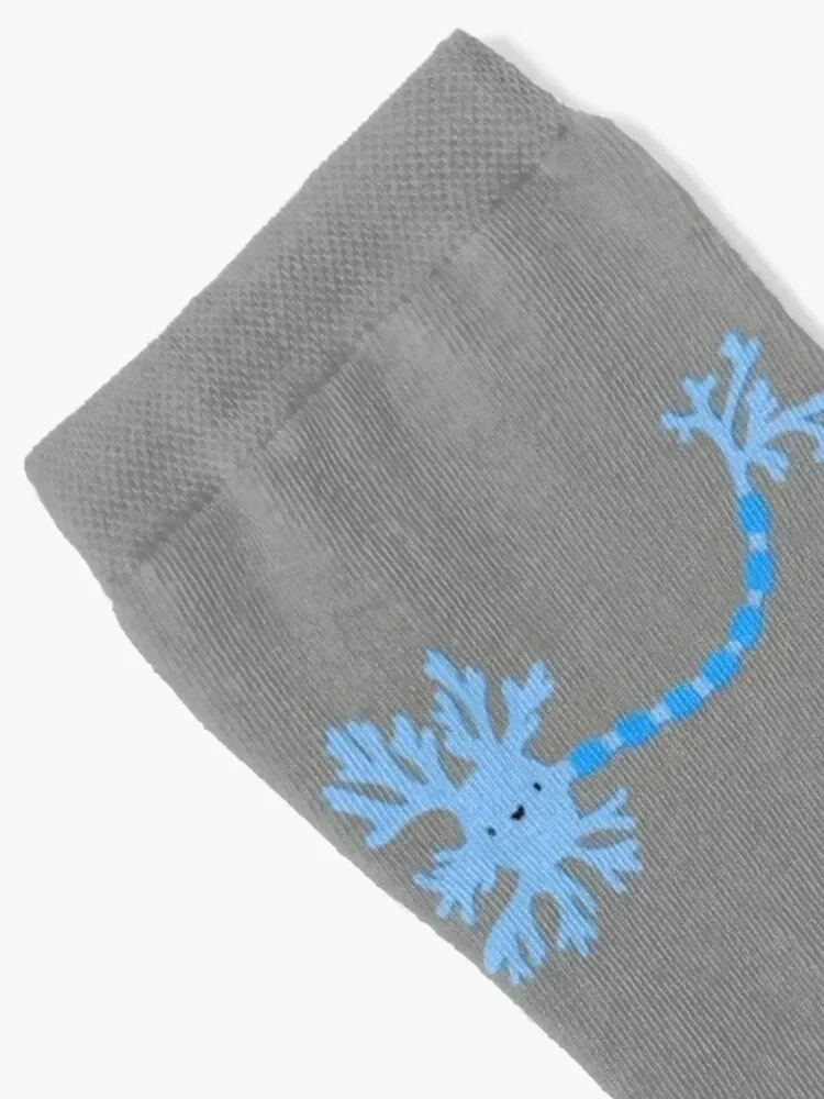 Cute Blue Neuron Socks men cotton high quality Run Socks Men's Women's