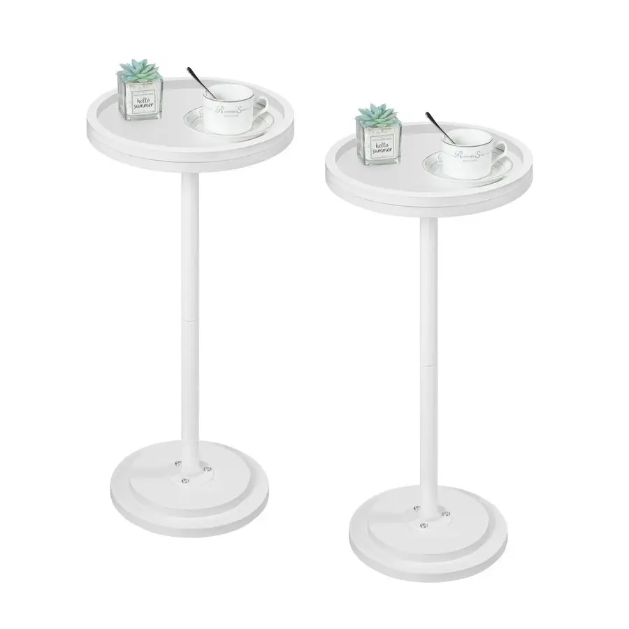 

Маленькие круглые приставные столики, набор из 2 штук, столики для напитков, кофейные/мартини-столики с акцентным основанием-пьедесталом для небольших помещений в гостиной, спальне
