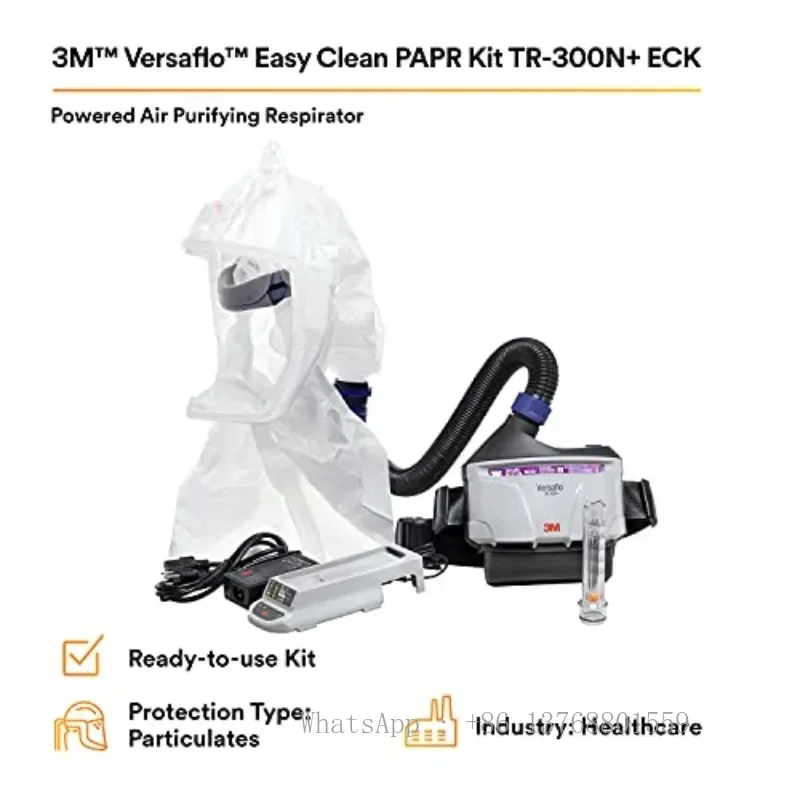 3M PAPR Respirator, Versaflo Powered Air Purifying Respirator Kit, TR-300N+ ECK, Healthcare, Easy To Clean And Maintain