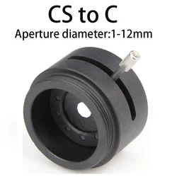 CS To C Mount 1-12mm Camera Lens Module DIY Retrofit Adapter Ring Adjustable Aperture Iris Diaphragm For Microscope