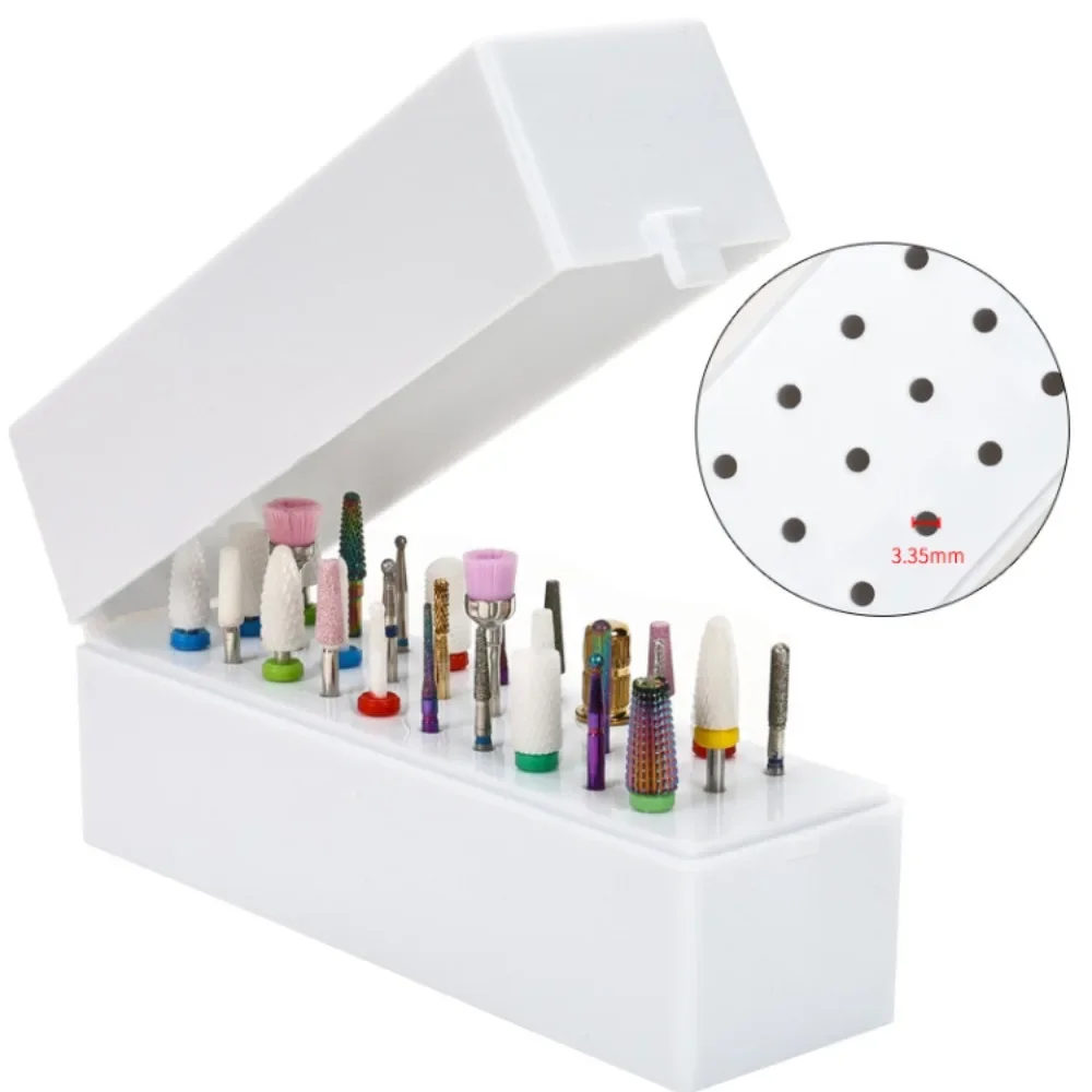 30 Slot Nail Drill Bit Organizer Portable Grinding Tip Carry Case Milling Cutter Manicure Tool Storage Display